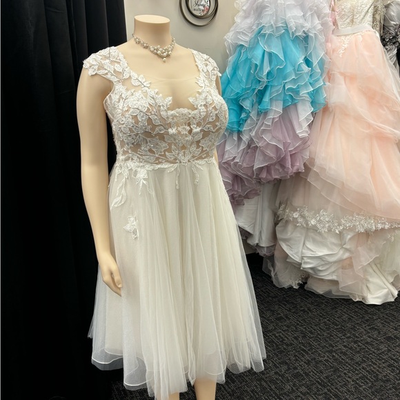 David’s  Bridal Size 20 W.  Beautiful tea-length gown - Picture 6 of 15